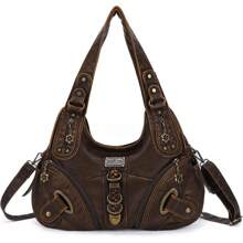 Angelkiss Hobo Purses And Handbags Women Satchel Handbag Women Purses Large Daily Shoulder Bags - 黑色 - 查看 7