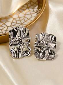 1 Pair Geometric Punk Style Earrings For Women, Daily Wear Jewelry Accessories