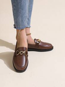 Botas de tobillo con plataforma marrón para mujer con cadenas metálicas, aptas para primavera y otoño, para el Día de San Valentín