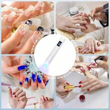 USB Rechargeable Portable LED Dual-Light Source Nail Lamp, Convenient & Fast Drying, Suitable For Home DIY Gel Nail Art Curing And Nail Polish Drying - Multicolor - View 6