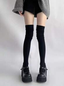 3 Pairs Women Over-The-Knee Socks, High Stockings Suitable For Long Boots, Mix-Matched Knee-High Socks, Random Delivery, Autumn/Winter, Y2k, Cozy