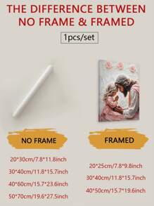 1pc Christian Art - Jesus And Child Prayer Wall Art - Religious Bible Painting Canvas Print - Jesus With Girl Educational Poster - Christian Home Wall Decor - Unframed - For Religious Homes & Churches - Perfect Gift For Christians & Religious Individuals