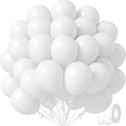 10/20/30/40/50pcs White Balloon18/12/10/5 Inch, White Latex Balloon Party Balloon For Engagement Bachelorette Bridal Shower Wedding Party Birthday Decorations