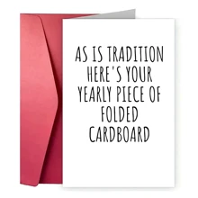 1张高品质纸质幽默传统折叠贺卡，多用途圣诞节节日贺卡，附信封 - 温馨、风趣、略带讽刺，向家人、朋友、同事表达爱与喜悦，适用于复活节、愚人节、父亲节、母亲节、感恩节等各种场合。 - 彩色 - 查看 12