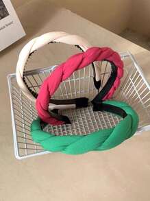 1/2件装韩国麻花百搭发带女增高头顶细边日常头带轻便不夹网状红色多色发夹