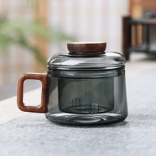1 pieza de 200ml/6.76oz, Taza de té de vidrio multifuncional con infusor - Resistente al calor, reutilizable, adecuada para uso doméstico y de oficina, perfecta para té de hojas sueltas