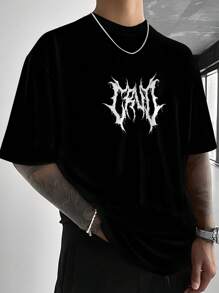 Áo thun nam cổ tròn tay ngắn in họa tiết phong cách tối màu, thường ngày mùa hè, phong cách Emo - Nhiều màu - Xem 3