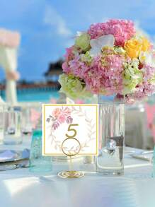 10 件 - 桌号夹、座位卡夹、金属丝照片夹、小桌卡夹照片照片夹适用于中心装饰、婚宴、生日周年纪念金色桌号卡夹、桌照夹桌照支架座位卡夹适用于纸质菜单夹、情人节 - 金色 - 查看 3