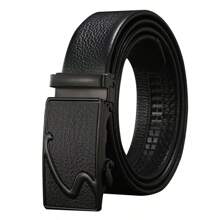 1条全黑加长时尚合金扣男士休闲腰带，长度105-170厘米，适合青年和中年人士，尺码齐全，休闲、商务、男友、丈夫、父亲等男士均可佩戴，日常穿着、时尚、青少年、户外、度假、运动、旅行、街头、波西米亚风、复古秋季、万圣节秋冬配饰，适合青少年、青年、男士、休闲、户外、运动、度假、毕业礼物、生日礼物、日常穿着 - 黑色 - 查看 2