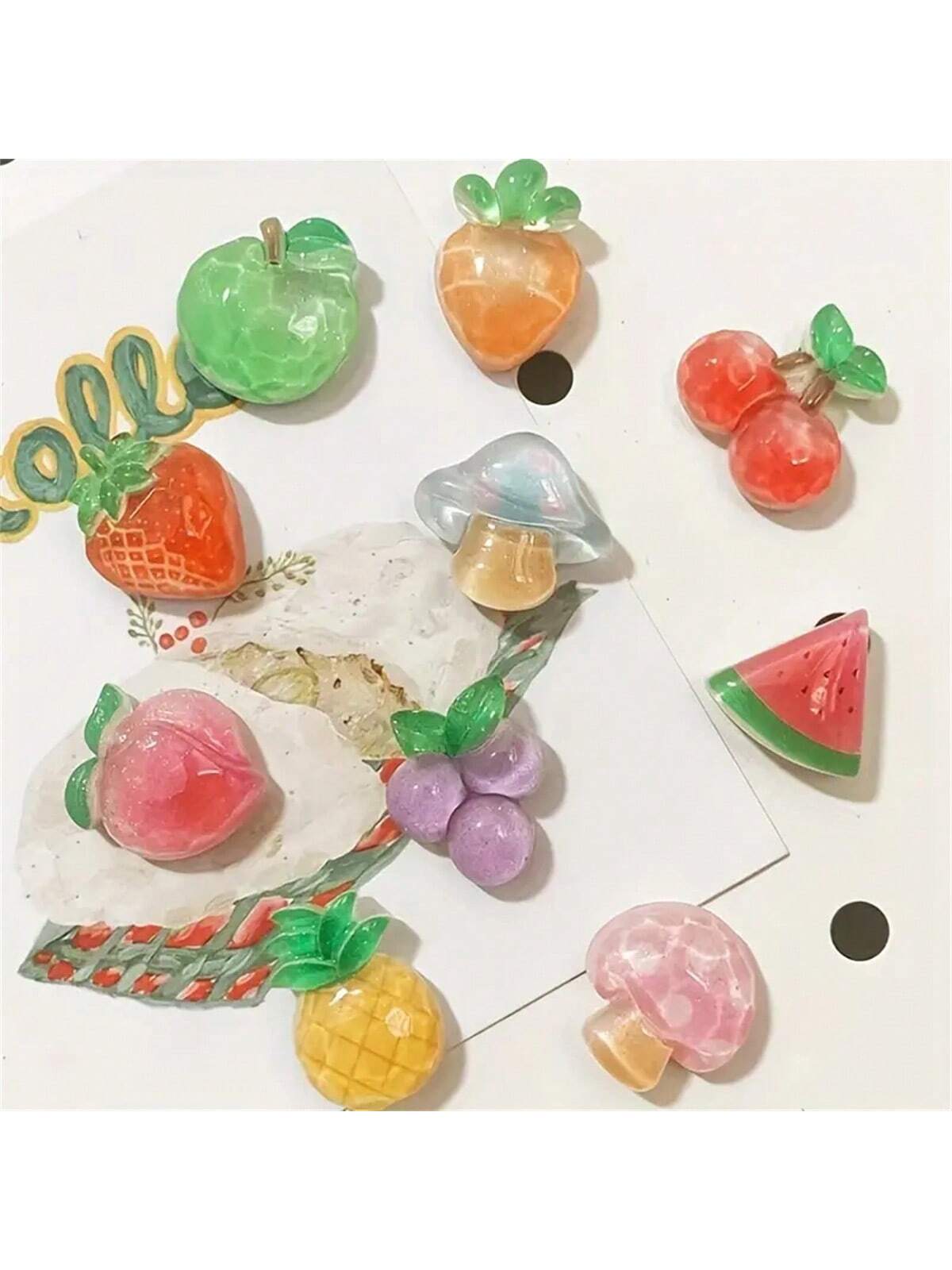 10 قطع مغناطيسات ثلاجة بتصميمات الفاكهة الكرتونية،...