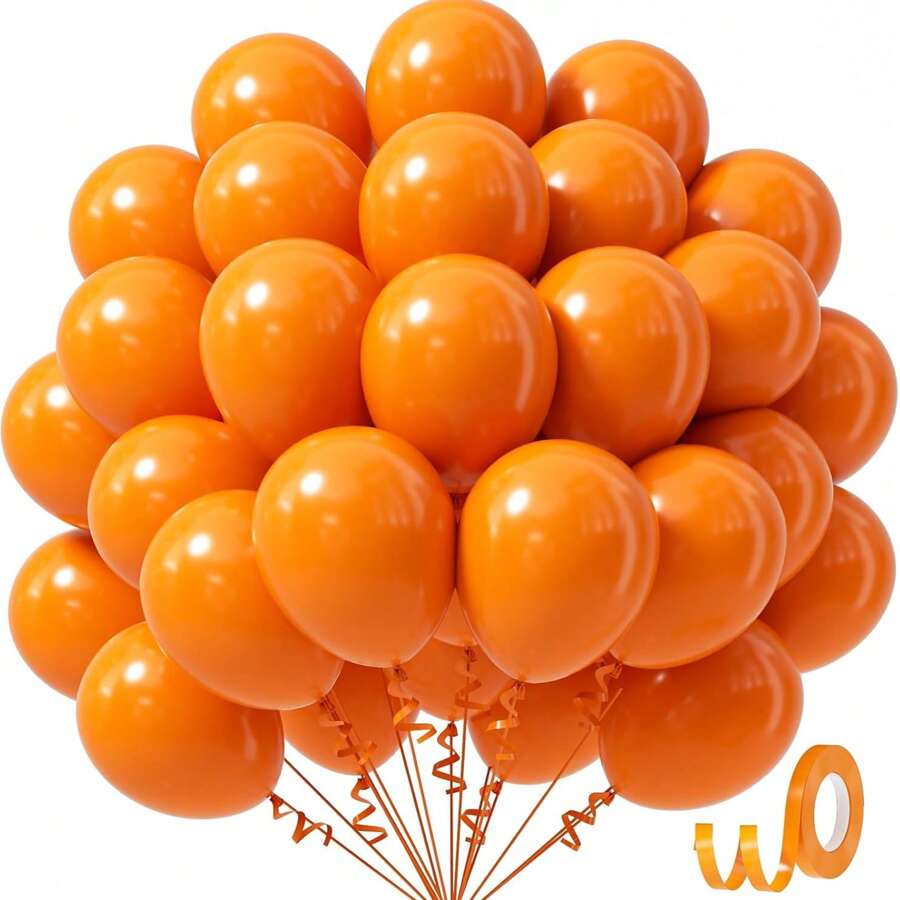 10/20/30/40/50 个橙色气球 18/12/10/5 英寸，橙色乳胶气球派对气球适用于毕业万圣节秋季热带感恩节生日派对装饰