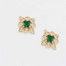 Set de 5 piezas Elegante y lujoso conector doble de aleación de cobre con rhinestones y pétalos de flores de colores, accesorios DIY de joyería para pendientes, collares y pulseras para mujeres