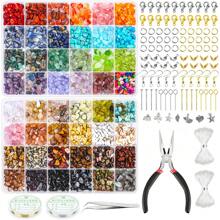 840+件水晶珠子用于珠宝制作用品，24/48色戒指制作套件水晶珠宝制作套件适用于成人手链耳环项链制作