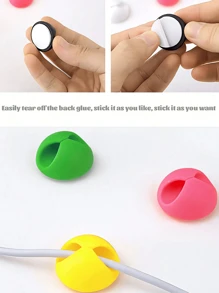 10 件装电线固定夹，家电电线整理器，粘性线缆管理，电话 USB 充电器电线固定夹，桌面线缆管理，强力粘性电线固定夹，家庭办公室汽车墙壁床头柜书桌电线整理器旅行必需品