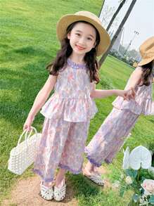 小女孩新款夏装，休闲可爱两件套，儿童夏季服装，女孩服装