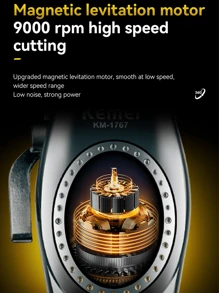 科美家用电器修剪器专业毛发修剪器DLC刀片理发机9000 RPM磁铁电机修剪器男士电动推剪KM-1767