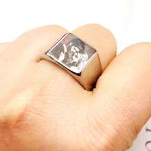 Customized Photo Printed Rings For Men & Women, Preserve Memorable Moments, Popular Gift Choice For Holidays - Multicolor - View 7