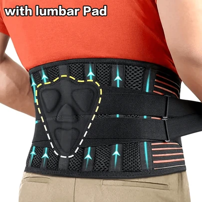 Breathable And Adjustable Waist Support, With Back Lumbar Pad, Waist Brace Support, Suitable For Men And Women, Suitable For Sports And Fitness Gym Gym Accessories Fajas Lumbares