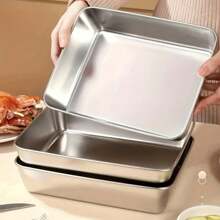 [Stainless Steel Storage Containers] 5pcs Stainless Steel Food Storage Containers - Stackable With Sealed Lids, Microwave Safe, Flip Top, Square Shape - For Salad, Fruit, Food Storage, Kitchen Organization, Refrigerator Freshness, Freezer Safe, Multi-Purpose Meal Prep
