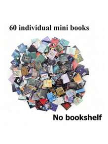 1Pc/2Pcs Anxiety Bookshelf (Contains 60/70/100 Miniature Books Set For Bookshelf Decoration - Handmade Unique Small Books), Anxiety Relief Gift For Adults And Teens, Various Miniature Illustrations Can Be Used For Stress Relief Paper Crafts And Home Decor - Mini Books Matchbox Decoration ,Mini Drawer Best Gift For House - Multicolor - View 15