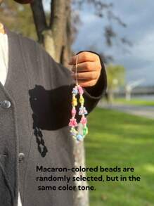 1 个钥匙扣可爱多巴胺马卡龙心形花朵糖果亚克力手机挂绳 | 夏季必备品 | 时尚创意吊饰挂绳 | 2024 年新款时尚配饰 - 彩色 - 查看 6