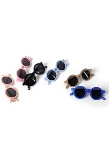 1pc Toddler Glasses, Cute Round TPEE Soft Frame, Comfortable Impact Resistant Versatile Candy Colors, Baby 0-2 Years Old Fashion Glasses - Candy Color Round - View 11