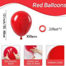 10/20/30/40/50 个红色气球 18/12/10/5 英寸，红色乳胶派对气球用于淋浴派对、结婚纪念日、情人节、圣诞节、生日派对装饰 - 紅色 - 查看 20