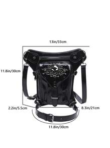 Nieuwe Punk Chained Schoudertas Vrouwen Steampunk Schedel Schouder Crossbody Telefoontasje Taille Beentas