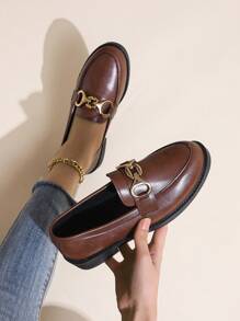 Botas de tobillo con plataforma marrón para mujer con cadenas metálicas, aptas para primavera y otoño, para el Día de San Valentín
