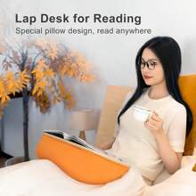 Base Book Stand And Comfortable Book Pillow Stand For Bed, Desk, Sofa Reading Pillow Stand For Kindle, IPad, Tablet Minimize Neck Strain Perfect Idea For Book Lovers (Orange) - Vibrant Orange_ - View 2