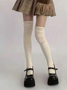 3 Pairs Women Over-The-Knee Socks, High Stockings Suitable For Long Boots, Mix-Matched Knee-High Socks, Random Delivery, Autumn/Winter, Y2k, Cozy