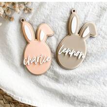 Etiquetas para cestas de Pascua, Etiqueta para cesta de Pascua, Etiqueta de Pascua personalizada, Etiqueta con nombre de conejito, Etiquetas con nombre para cestas de Pascua, Etiquetas de regalo de Pascua - Multicolor - Ver 7