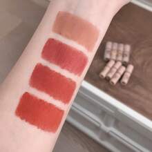 4 件套迷你泰迪熊唇彩套装 - 哑光天鹅绒唇膏，易于涂抹，持久液体唇膏，适合女性和学生 - 四支快樂小熊唇釉 - 查看 9