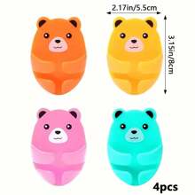 4 件/套卡通熊壁挂式电源插座支架，强力粘合电缆整理器，易于安装厨房壁挂式插座存储，实用挂钩，时尚设计，塑料材质，实用挂钩 - 彩色 - 查看 9