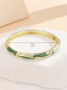 1 件时尚风格镀金几何图案珐琅景泰蓝手链手镯珠宝礼物适合女孩女士