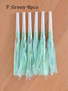 6 قطع صفارات الحفلات المزخرفة بالبريق المعدني والشرائط للحفلات ، صفارات نفخ لأعياد الميلاد، التخرج، وحفلات الرياضة، أعياد الحب، حفلات الزفاف، والأعياد