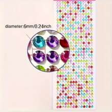 260 szt. 6 mm samoprzylepne przezroczyste kryształy i kolorowe płaskie cyrkonie, wielokolorowe DIY, odpowiednie do zdobienia paznokci, dekoracji DIY, dekoracji twarzy, dekoracji domu, samochodu, etui na telefon komórkowy i dekoracji albumu, biżuterii do paznokci, klejnotów do paznokci, artykułów do paznokci, odpowiednich na urodziny, wesela, imprezy, dom