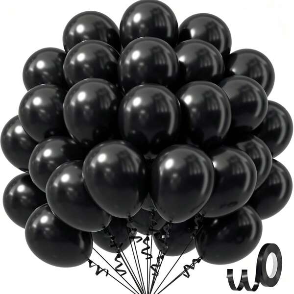 10/20/30/40/50 sztuk Czarny balon 18/12/10/5 cali, czarny lateksowy balon imprezowy na imprezę Halloween dekoracje urodzinowe