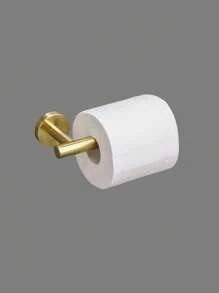 1pc Bathroom Towel Rack Holder, Black Stainless Steel Round Towel Bar, Toilet Paper Organizer, Bathroom Accessories