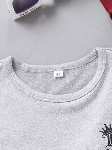 3pcs/Pack Young Boy Casual Slogan Print Colorblock Short Sleeve Crew Neck T-Shirts, Suitable For Sports, Leisure And Daily Outdoor Wear, Summer