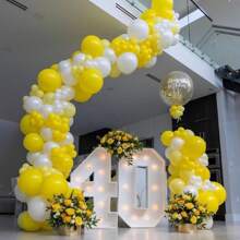 10/20/30/40/50 个黄色气球 18/12/10/5 英寸,黄色乳胶派对气球,适用于淋浴派对、向日葵、蜜蜂、婚礼、生日、派对装饰 - 霧面黃色 - 查看 6