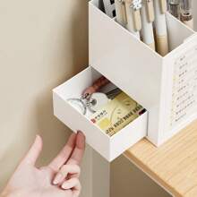 Space-Saving Self-Discipline Desktop Organizer | Plastic Storage Box With Motivational Tracker | Perfect For Student Dorms & Office Desks | Organize Stationery, Track Goals & Maximize Workspace Efficiency