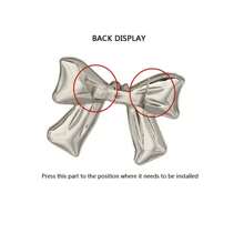 2 Pcs Metal Plated Golden Bow Hardware Decoration DIY Bag Accessories Shoe Accessories Multi-Functional Luggage Hardware Clothing Metal Accessories Bows - Gold - View 7