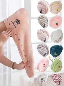 时尚吹风帽，多种图案可选，舒适造型帽，珊瑚绒材质，吸水性强，柔软舒适，均码，家居浴室装饰，秋季装饰，返校季必备，可作浴巾、发帽、浴巾，适用于美容院、酒店、运动、居家等场合，也可作毛巾、护肤吹风巾使用。 - 多色(均碼) - 查看 1