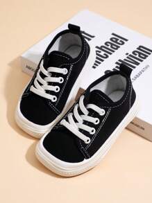 Fashionable Unisex Lightweight Rubber Sole Running Shoes For Baby, Spring And Autumn - Black - View 2