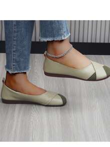 Casual Simple Comfortable Flat Anti-Slip Loafers, Spring/Summer - Green - View 5