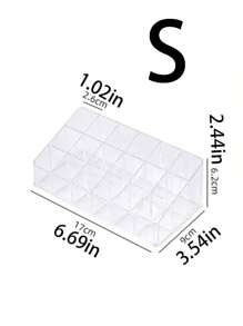 1 pieza Soporte con tapa para 18 lápices labiales, organizador de almacenamiento rectangular y redondo a prueba de polvo para lápices labiales, brillo de labios, pinceles, organizador de maquillaje con múltiples compartimentos y gradiente, expositor acrílico para esmalte de uñas con tapa transparente