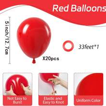 10/20/30/40/50 个红色气球 18/12/10/5 英寸，红色乳胶派对气球用于淋浴派对、结婚纪念日、情人节、圣诞节、生日派对装饰 - 紅色 - 查看 22