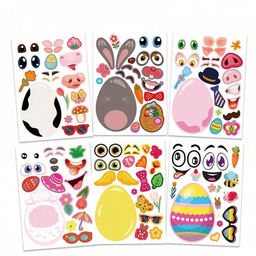 24 件复活节 DIY 彩蛋、兔子、小鸡派对装饰贴纸