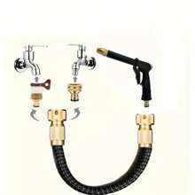 1pc Extra Long & Thick Black Spray Gun, Suitable For Car Washing, Garden Watering, Pet Bathing